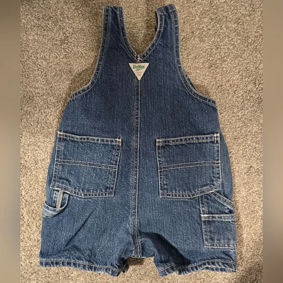 OshKosh B'Gosh Vintage Denim Vestbak Short Overalls Kids Size 12 months - Picture 10 of 10